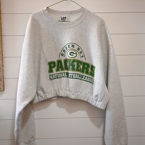 Lee Vintage Green Bay Packers Women's Cropped Sweatshirt Grey